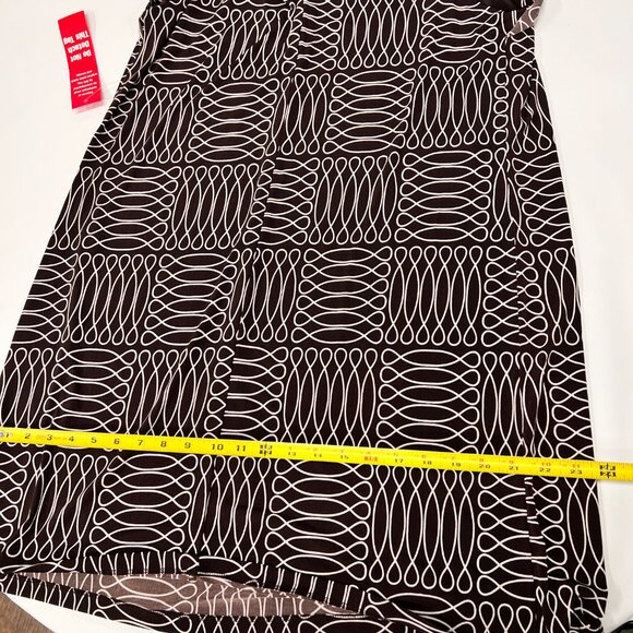New En Focus Women’s Sleevless‎ Dress Size 16W Brown/White - Picture 4 of 6